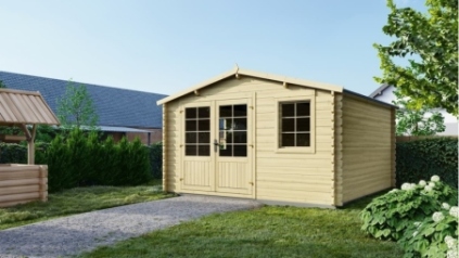 Casetta da giardino in legno - 15.21m2 - 3.9x3.9m - 40mm - colore: naturale