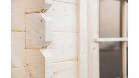 Casetta da giardino in legno - 15.21m2 - 3.9x3.9m - 40mm - colore: naturale