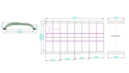 Copertura telescopica per piscina Horizon - 7.03x3.36 m - Policarbonato alveolare da 8 mm - per la piscina BAS7307