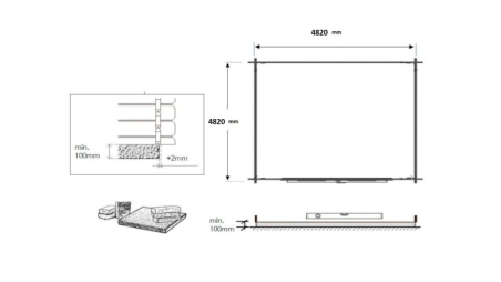 Casetta da giardino in legno - 25m2 - 5x5m - 34mm - colore: naturale