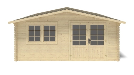 Casetta da giardino in legno - 25m2 - 5x5m - 34mm - colore: naturale