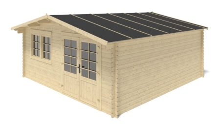 Casetta da giardino in legno - 25m2 - 5x5m - 34mm - colore: naturale