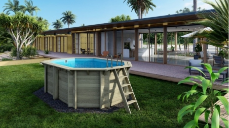 Piscina in legno Nemo 4.3x3 - H.1.31 m con profilo da cementare