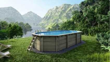 Piscina in legno Nemo 7.3x3.97 - H.1.45 m con profilo da cementare