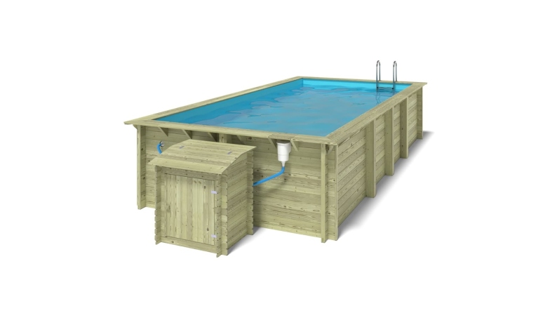 Piscina in legno Aqua 7x3.75 - H.1.45 m con profilo da cementare