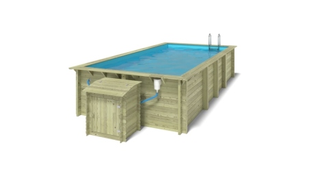 Piscina in legno Aqua 7x3.75 - H.1.45 m con profilo da cementare