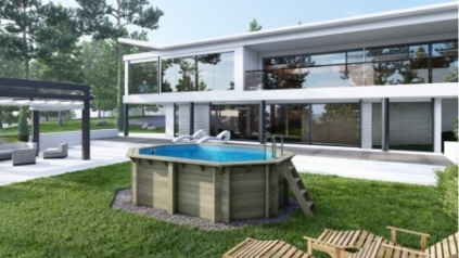 Piscina in legno Nemo 4.3x3 - H.1.18 m fissate su calcestruzzo esistente