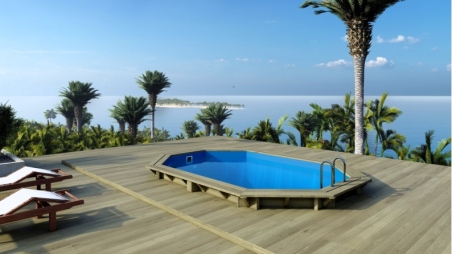 Piscina in legno Nemo 4.3x3 - H.1.18 m su telaio senza cementazione