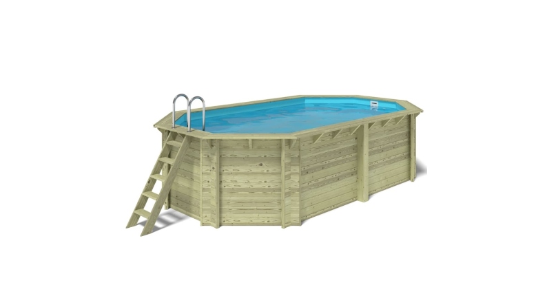 Piscina in legno Nemo 5.79x3.49 - H.1.45 m fissate su calcestruzzo esistente