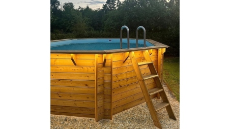 Piscina in legno Nemo 5.79x3.49 - H.1.45 m fissate su calcestruzzo esistente