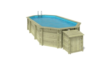 Piscina in legno Nemo 7.3x3.97 - H.1.45 m fissate su calcestruzzo esistente