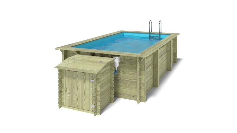 Piscina in legno Aqua 4.65x2.85 - H.1.24 m su telaio senza cementazione