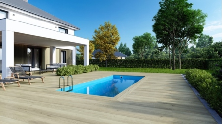 Piscina in legno Aqua 6.1x2.85 - H.1.31 m fissate su calcestruzzo esistente