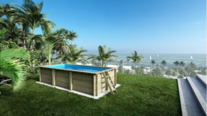 Piscina in legno Aqua 6.1x2.85 - H.1.31 m su telaio senza cementazione