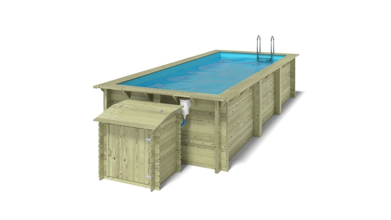 Piscina in legno Aqua 6.1x2.85 - H.1.31 m su telaio senza cementazione