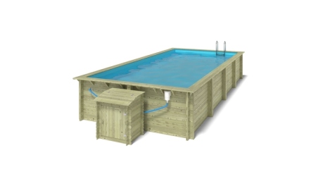 Piscina in legno Aqua 8.5x4.35 - H.1.45 m fissate su calcestruzzo esistente