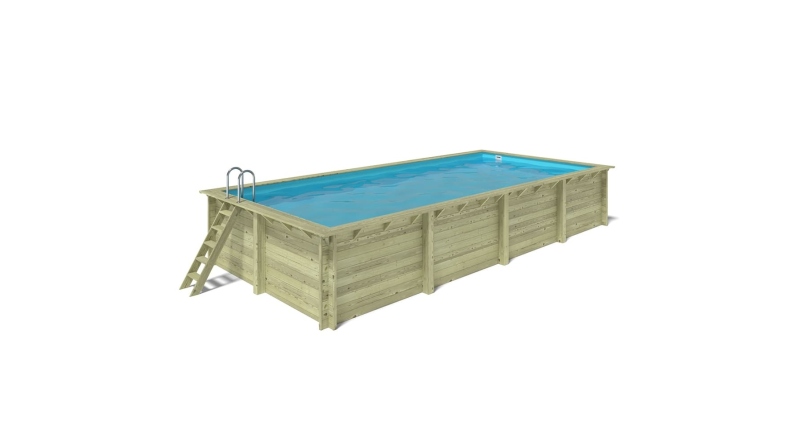 Piscina in legno Aqua 8.5x4.35 - H.1.45 m su telaio senza cementazione