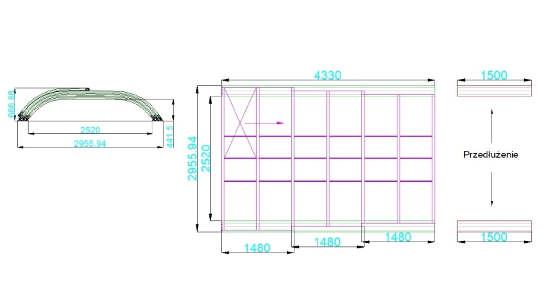 Copertura telescopica per piscina Horizon - 4.33x2.52 m - Policarbonato compatto da 3 mm - per la piscina BAS7302. BAS7303