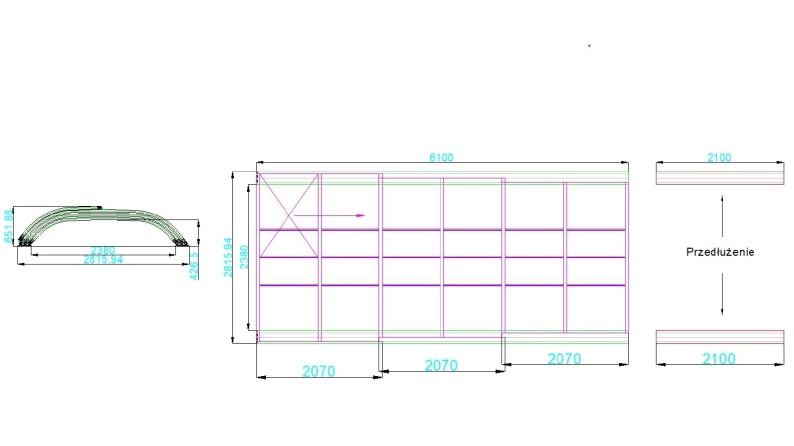 Copertura telescopica per piscina Horizon - 6.1x2.38 m - Policarbonato compatto da 3 mm - per la piscina BAS7306