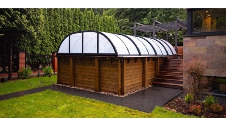 Copertura telescopica per piscina Horizon - 6.1x2.38 m - Policarbonato compatto da 3 mm - per la piscina BAS7306