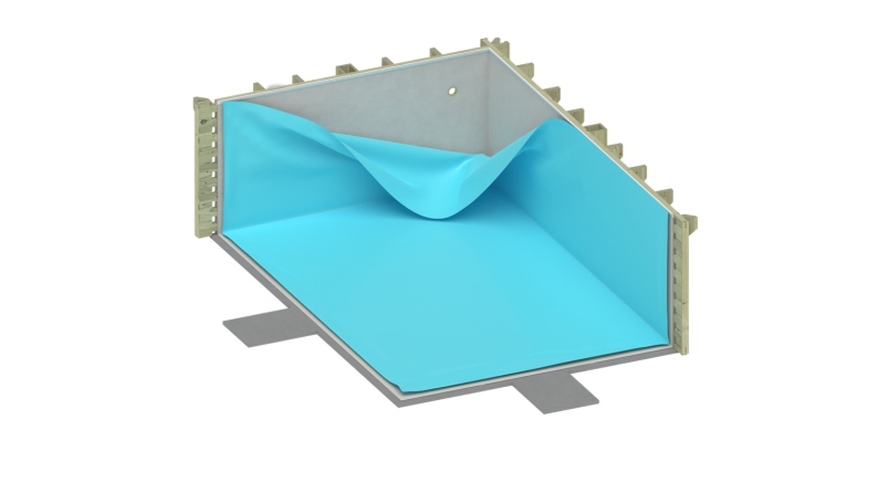 Liner 75/100 PVC, colore jasnoniebieski, per piscina BAS7309