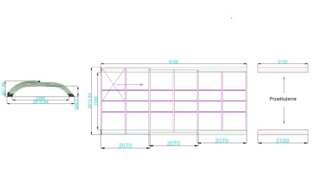 Copertura telescopica per piscina Horizon - 6.1x2.38 m - Policarbonato alveolare da 8 mm - per la piscina BAS7306