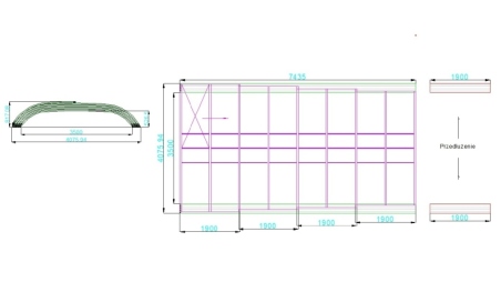 Copertura telescopica per piscina Horizon - 7.43x3.5 m - Policarbonato compatto da 3 mm - per la piscina BAS7308