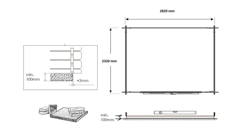 Casetta da giardino in legno - 7.5m2 - 3x2.5m - 28mm - colore: naturale
