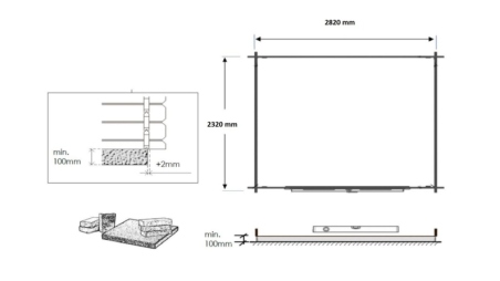 Casetta da giardino in legno - 7.5m2 - 3x2.5m - 28mm - colore: naturale