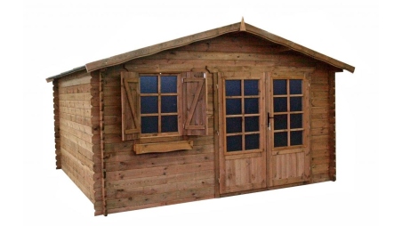 Casetta da giardino in legno - 16m2 - 4x4m - impregnata - 28mm - colore: marrone