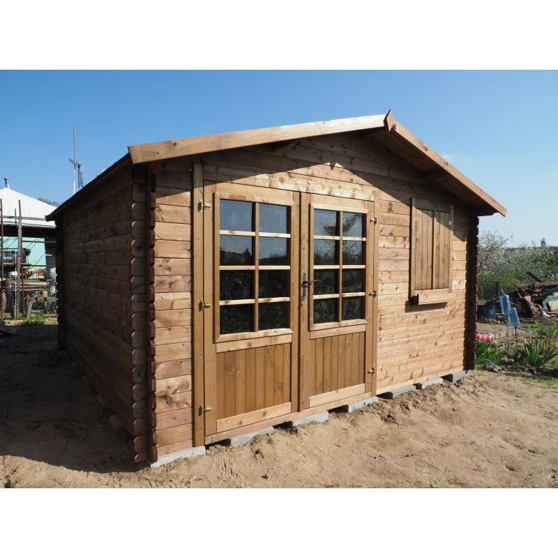 Casetta da giardino in legno - 16m2 - 4x4m - impregnata - 28mm - colore: 