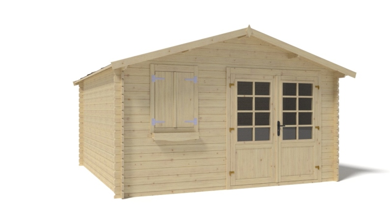 Casetta da giardino in legno - 16m2 - 4x4m - 28mm - colore: naturale