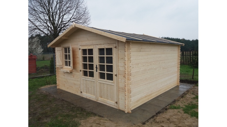 Casetta da giardino in legno - 16m2 - 4x4m - 28mm - colore: naturale