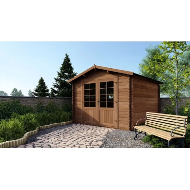 Casetta da giardino in legno - 9m2 - 3x3m - impregnata - 28mm - colore: 