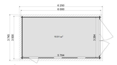 Garage in legno - 21m2 - 3.5x6m - impregnata - 28mm - colore: marrone