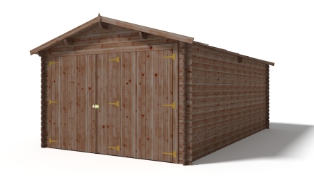 Garage in legno - 21m2 - 3.5x6m - impregnata - 28mm - colore: marrone