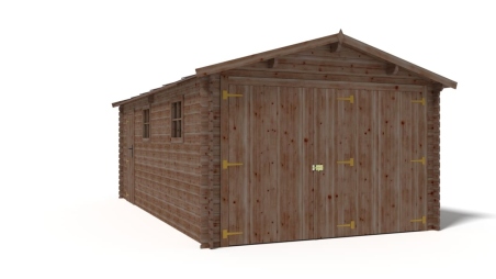 Garage in legno - 21m2 - 3.5x6m - impregnata - 28mm - colore: marrone