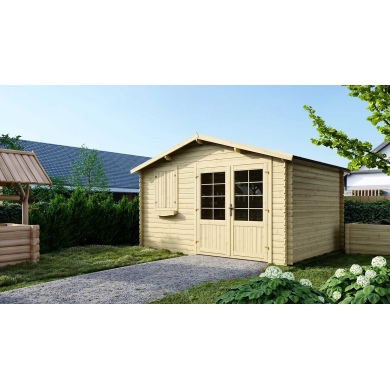 Casetta da giardino in legno - 12m2 - 4x3m - 28mm - colore: naturale