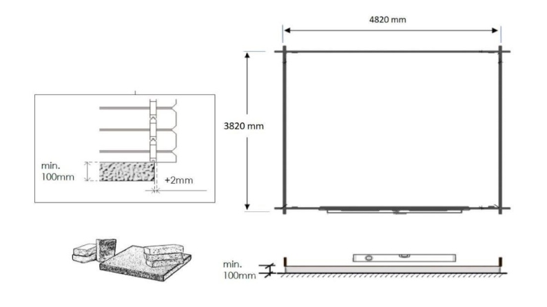 Casetta da giardino in legno - 20m2 - 5x4m - impregnata - 28mm - colore: marrone