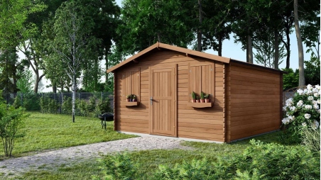 Casetta da giardino in legno - 16m2 - 4x4m - impregnata - 28mm - colore: marrone