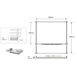 Casetta da giardino in legno con veranda e tettoia - 18m2 - 3x3m - impregnata - 28mm - colore: 