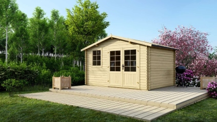 Casetta da giardino in legno - 11.7m2 - 3.9x3m - 34mm - colore: naturale