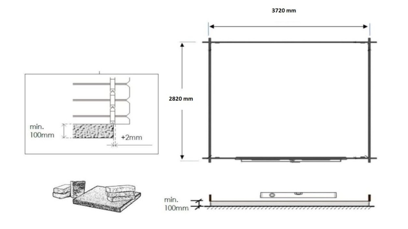 Casetta da giardino in legno - 11.7m2 - 3.9x3m - 34mm - colore: naturale