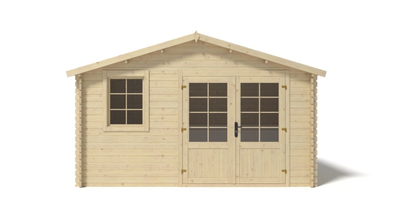 Casetta da giardino in legno - 11.7m2 - 3.9x3m - 34mm - colore: naturale