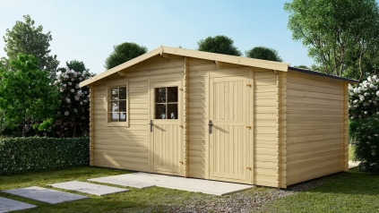 Casetta da giardino in legno - 15m2 - 5x3m - 28mm - colore: naturale