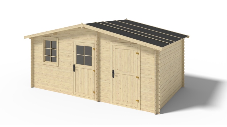 Casetta da giardino in legno - 15m2 - 5x3m - 28mm - colore: naturale