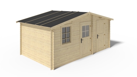 Casetta da giardino in legno - 15m2 - 5x3m - 28mm - colore: naturale
