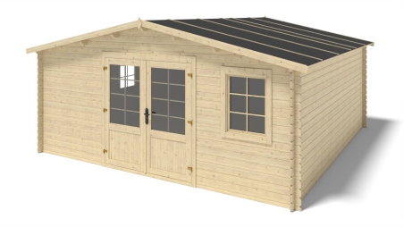 Casetta da giardino in legno - 25m2 - 5x5m - 28mm - colore: naturale