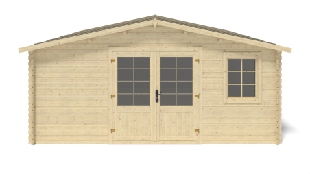 Casetta da giardino in legno - 25m2 - 5x5m - 28mm - colore: naturale