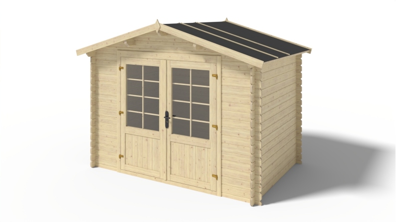 Casetta da giardino in legno - 6m2 - 3x2m - 28mm - colore: naturale